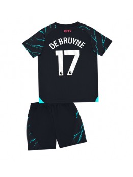 Otroški Nogometna dresi replika Manchester City Kevin De Bruyne #17 Tretji 2023-24 Kratek rokav (+ hlače)